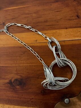 Silver Multi-Ring Statement Necklace - Women Jewelry